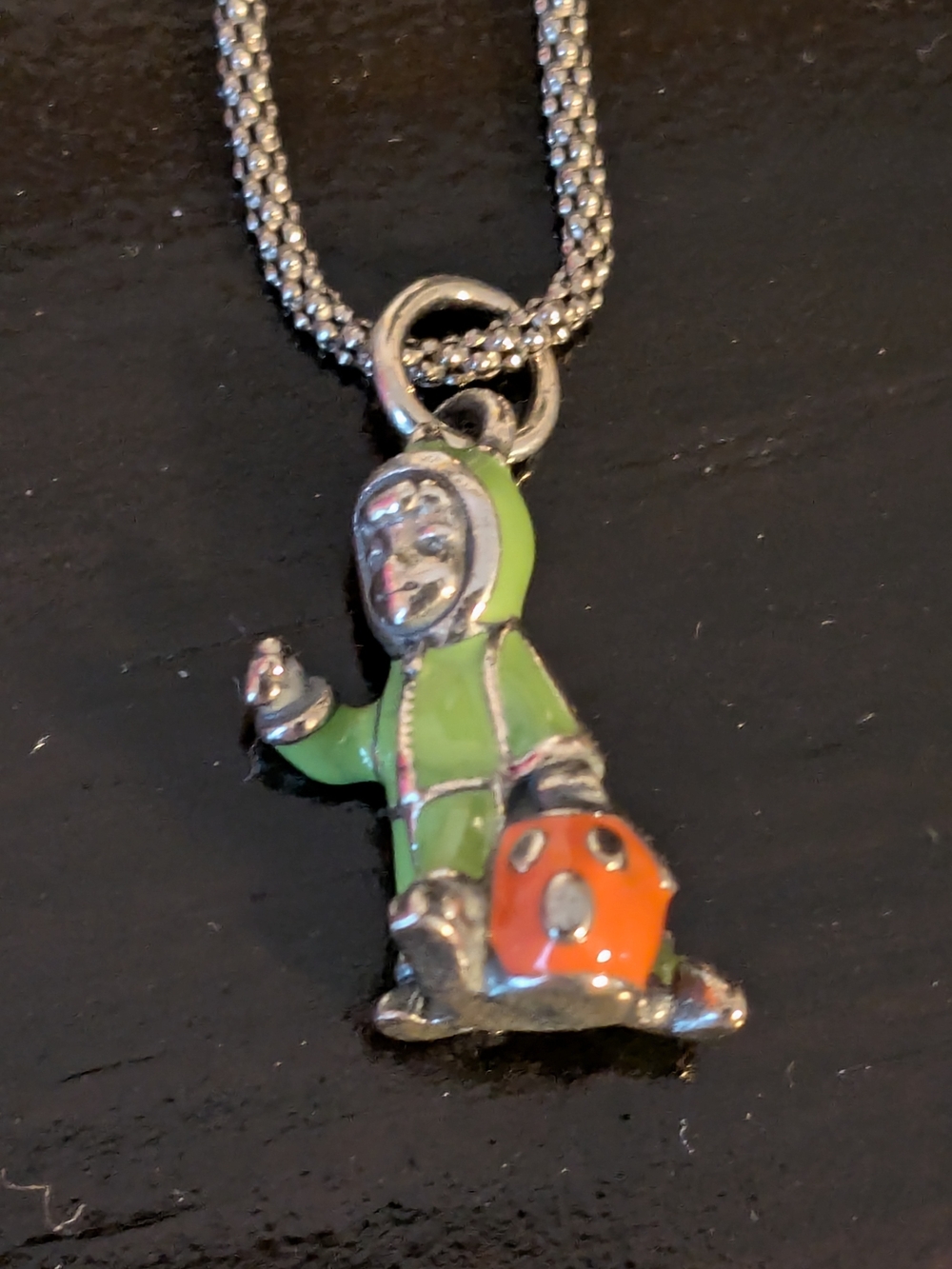 James Avery Green Enamel Dinosaur Costume Charm with Orange Pumpkin Candy Bucket - Picture 14 of 15